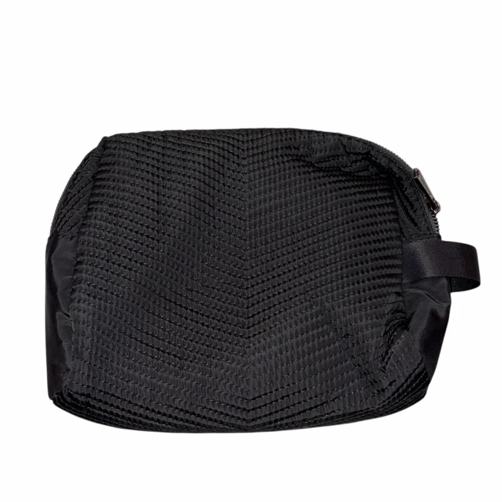Aimee Kestenberg Quilted Black Cosmetic Bag Makeup Case Toiletries Bag